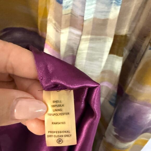 NWT Calvin Klein 100% Silk Chic Abstract Multicolor Dress Size 4 - Picture 11 of 11